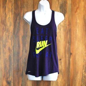 Nike Racerback Tank Top Purple/Yellow The Nike Tee Dri-Fit M